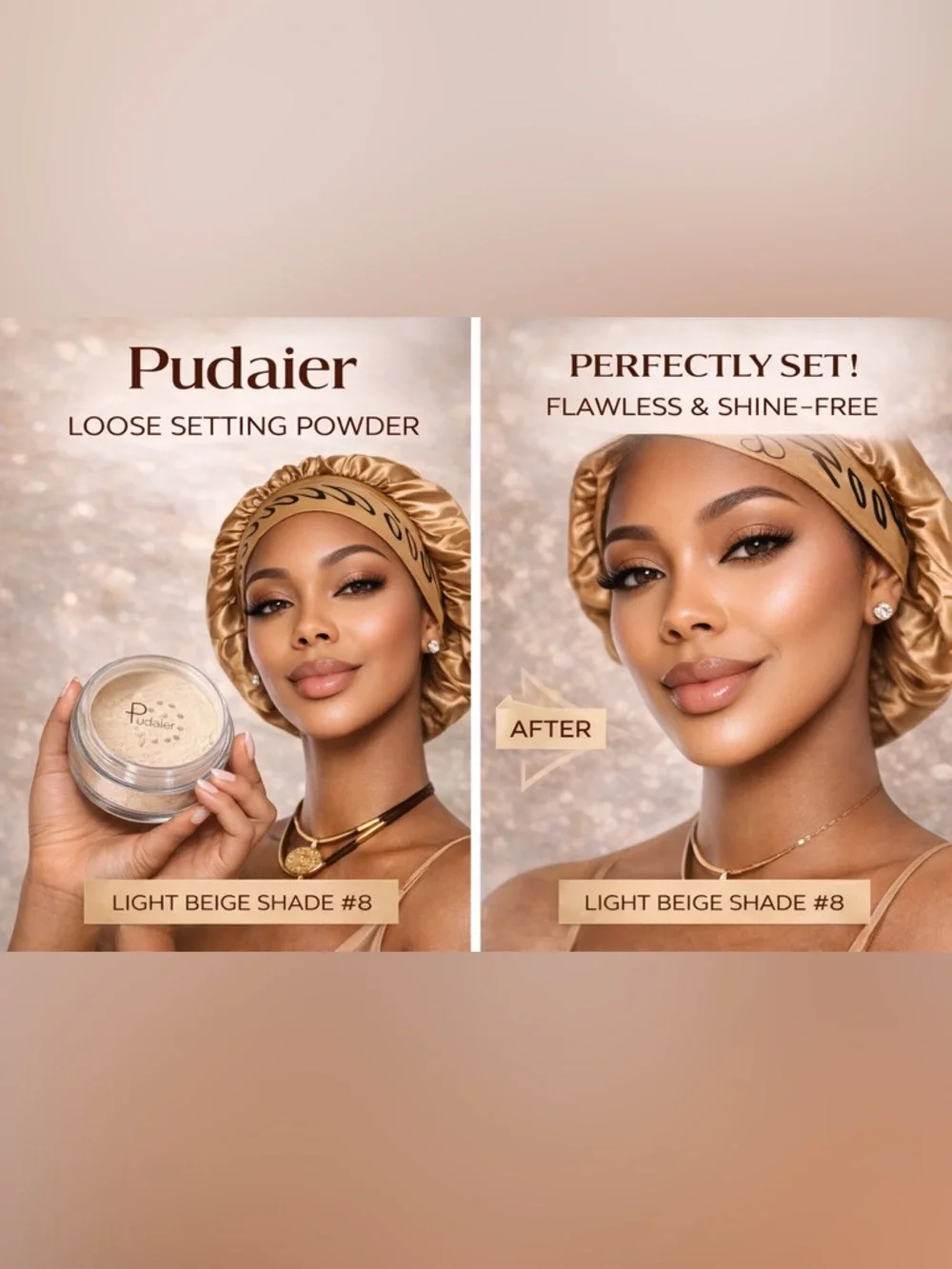 Light Beige #8 Pressed Setting Powder - Light Beige Finish